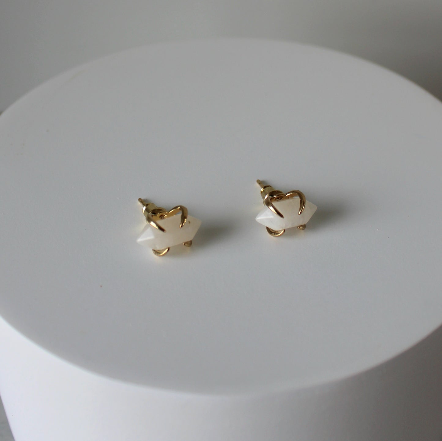 Crystal Point Claw Studs | Moonstone