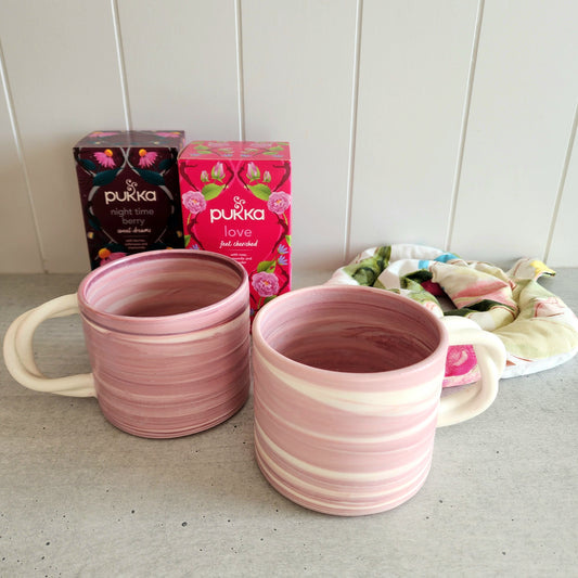 WINNER DRAWN Pink & White Mug Raffle Ticket (valued at $125)