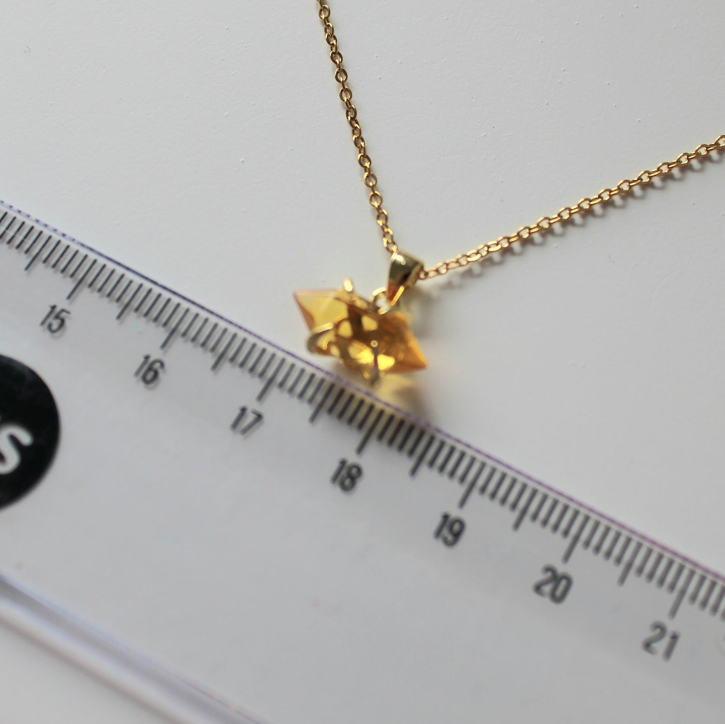 Crystal Point Claw Pendant & Chain | Citrine