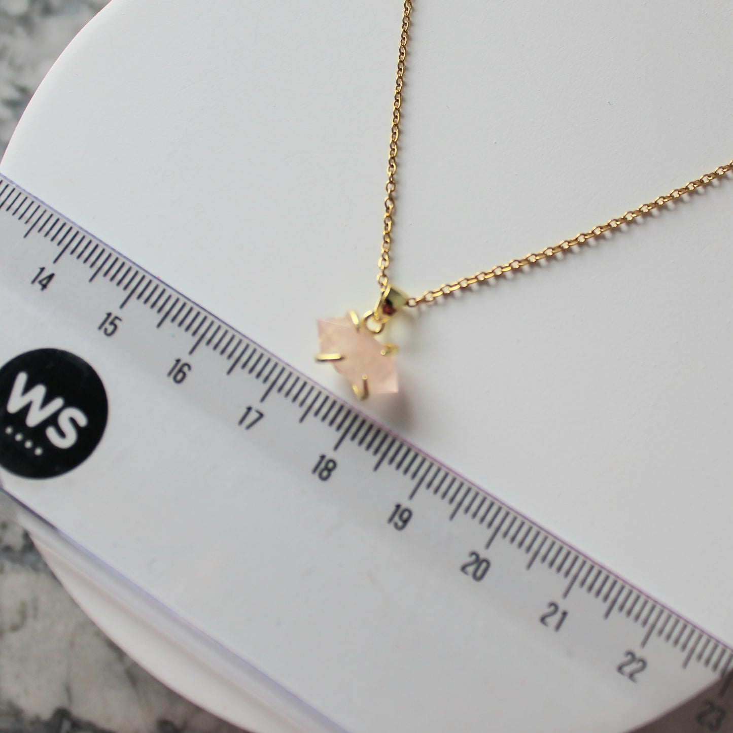 Crystal Point Claw Pendant & Chain | Rose Quartz