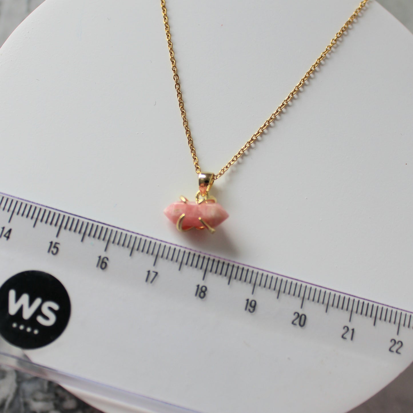 Crystal Point Claw Pendant & Chain | Rhodochrosite
