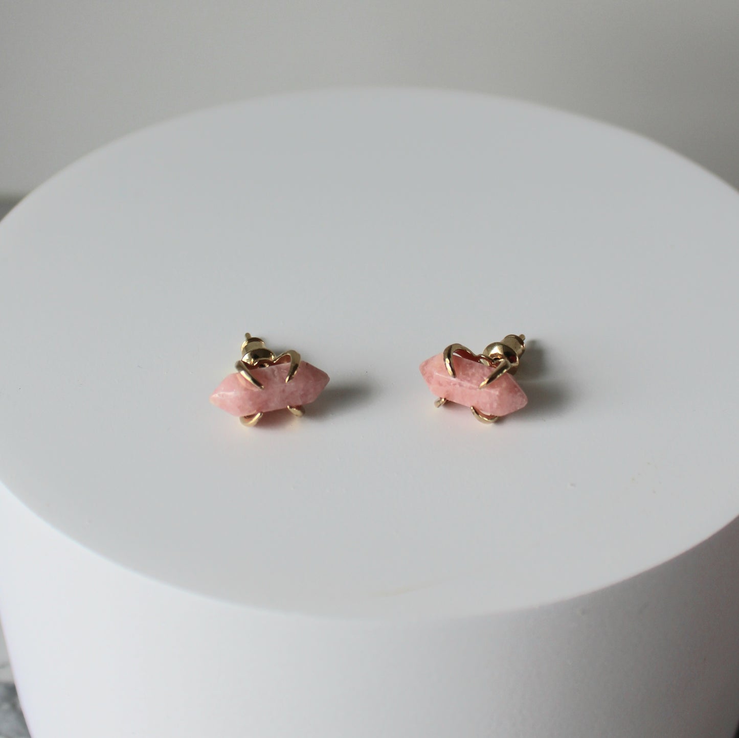 Crystal Point Claw Studs | Rhodochrosite