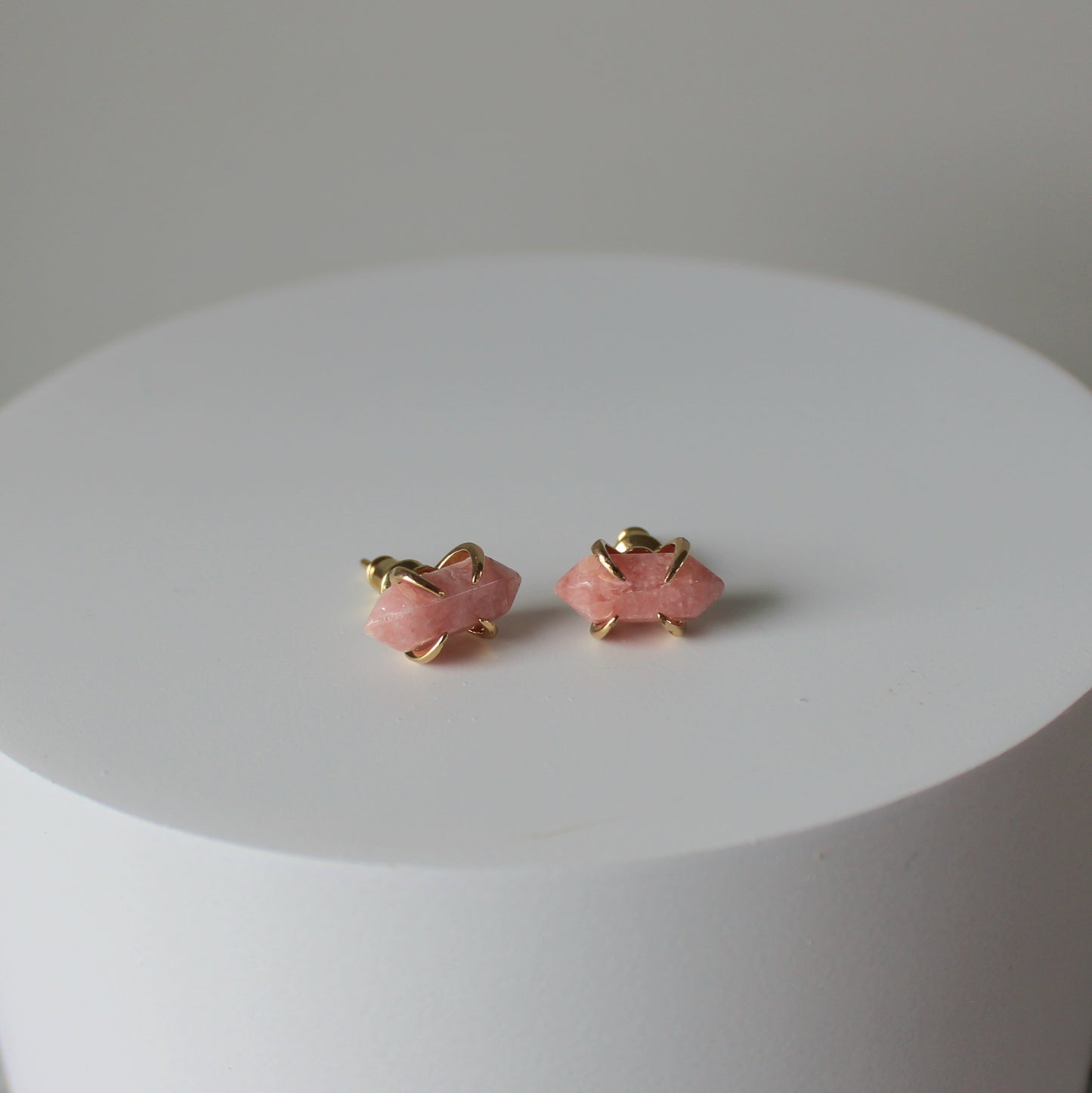 Crystal Point Claw Studs | Rhodochrosite