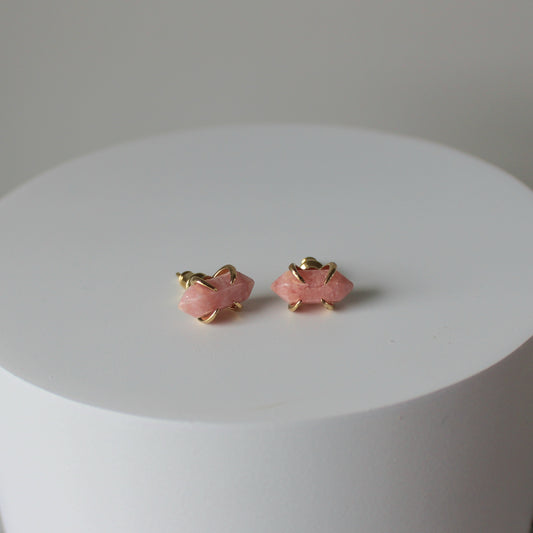 Crystal Point Claw Studs | Rhodochrosite