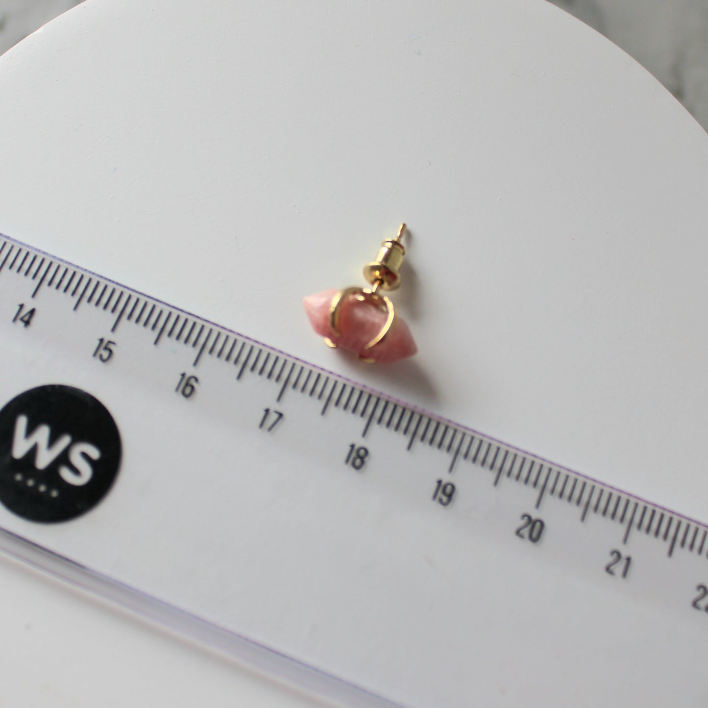 Crystal Point Claw Studs | Rhodochrosite
