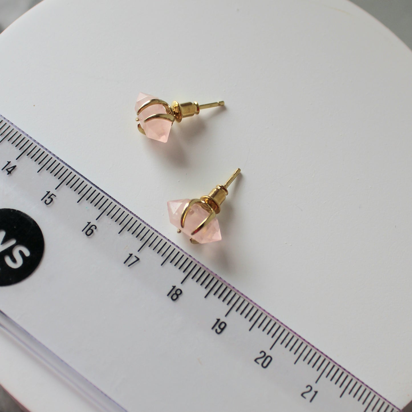 Crystal Point Claw Studs | Rose Quartz