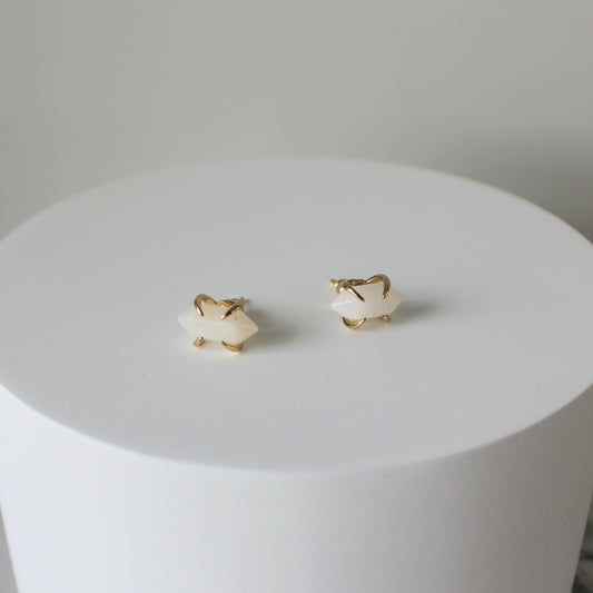 Crystal Point Claw Studs | Moonstone