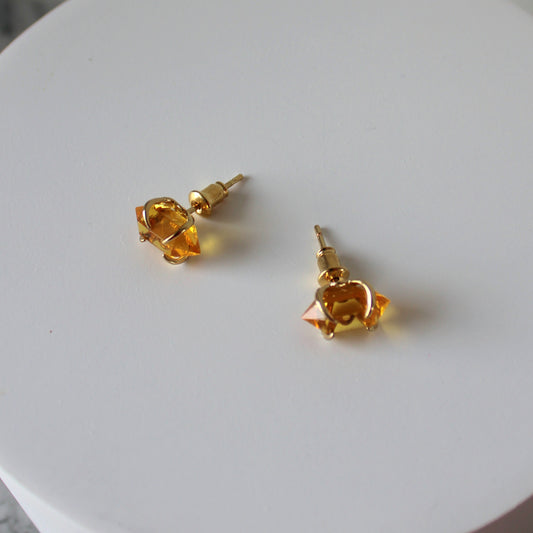 Crystal Point Claw Studs | Citrine