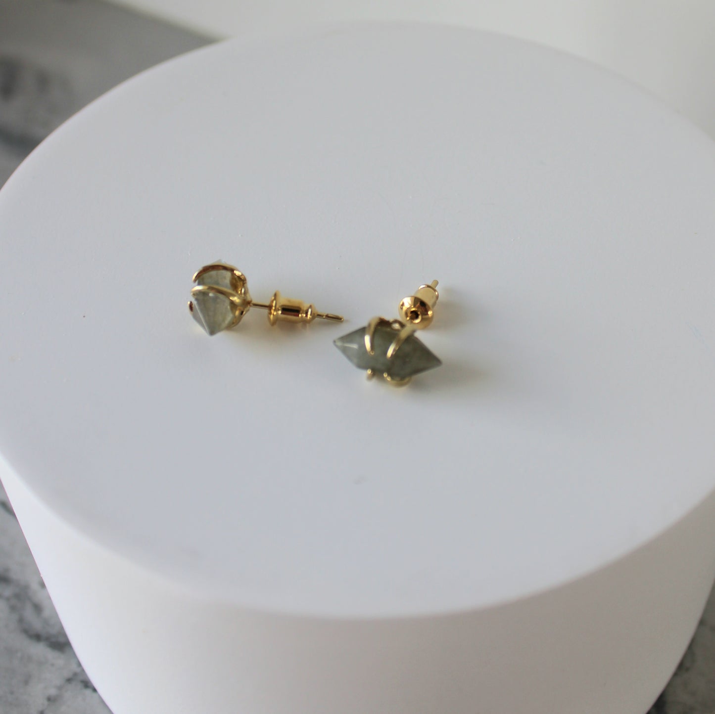 Crystal Point Claw Studs | Labradorite