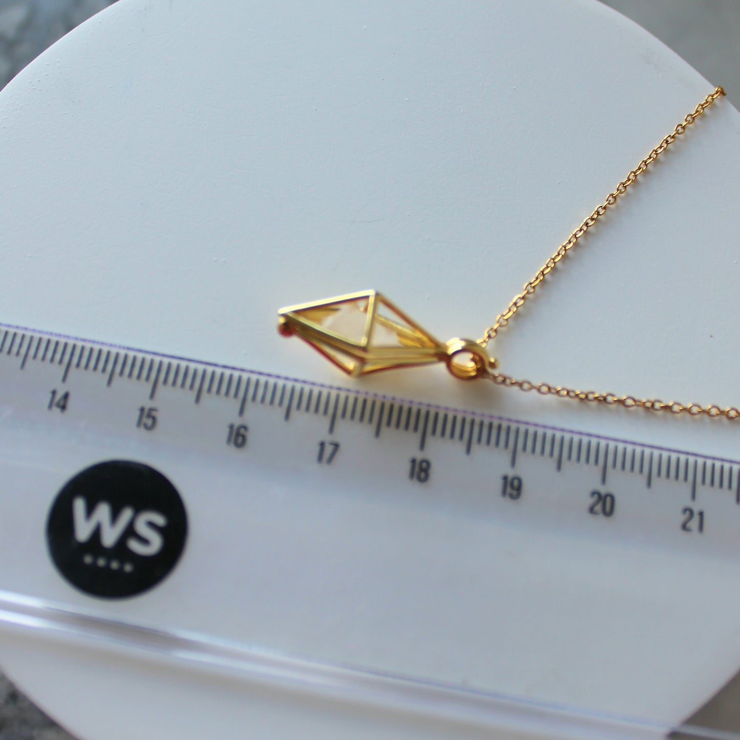 Locket & Raw Crystal Pendant & Chain | Moonstone