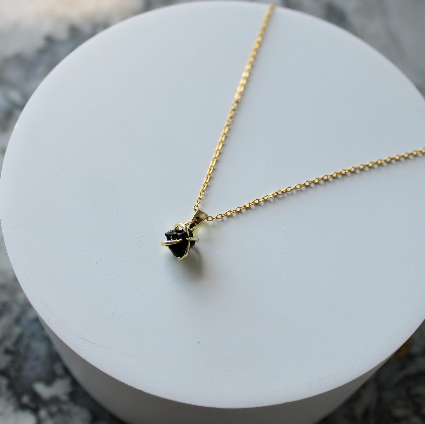 Raw Crystal Claw Pendant & Chain | Obsidian