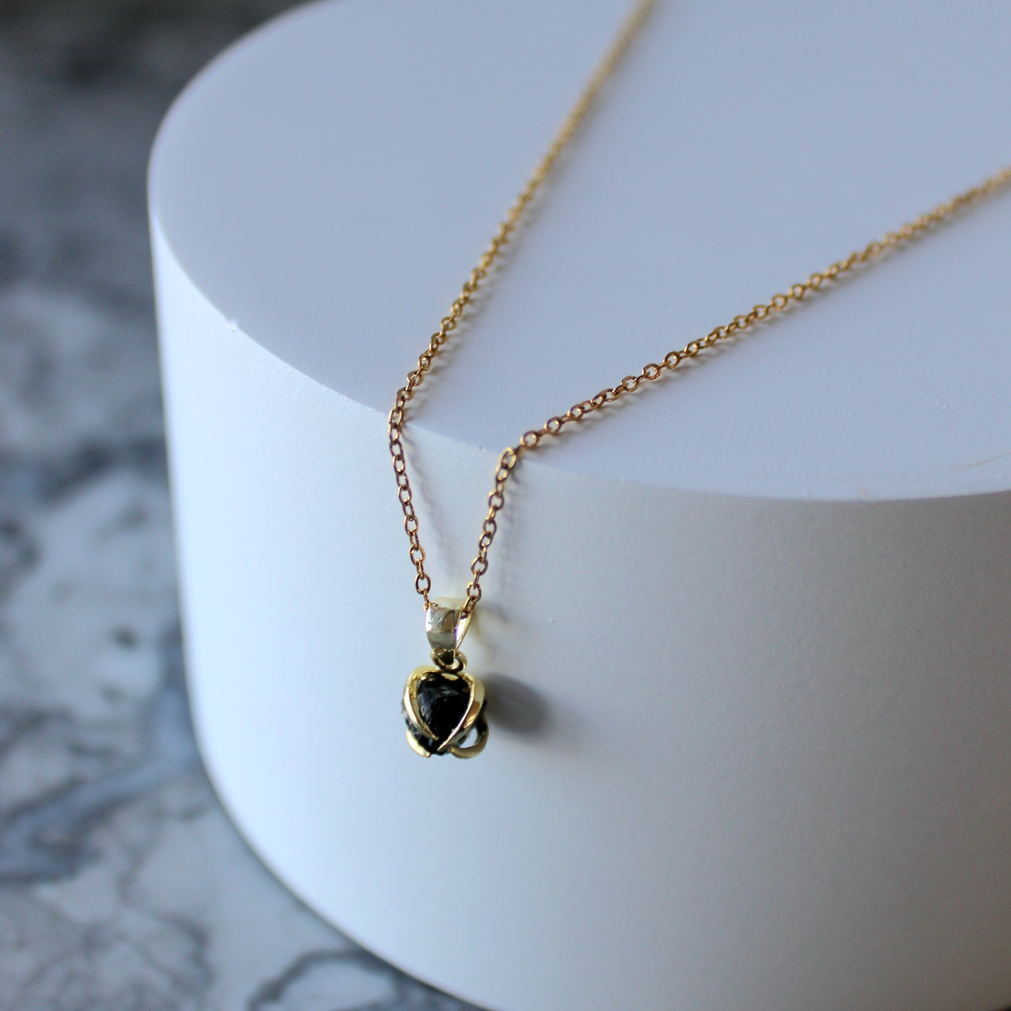 Raw Crystal Claw Pendant & Chain | Obsidian
