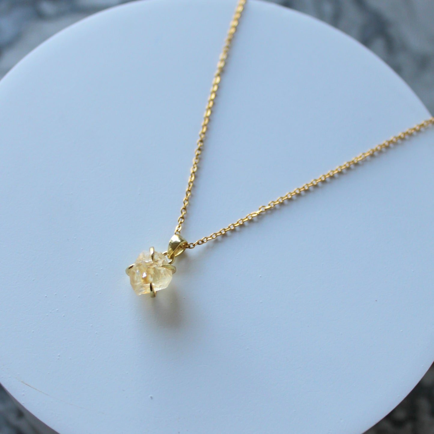 Raw Crystal Claw Pendant & Chain | Citrine