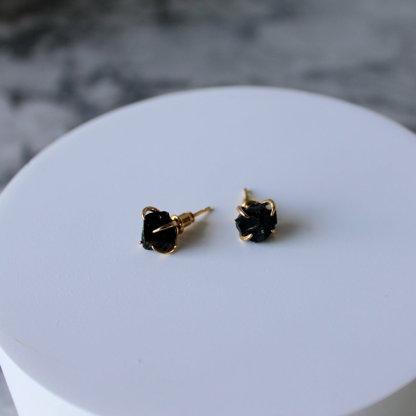 Raw Crystal Claw Studs | Obsidian