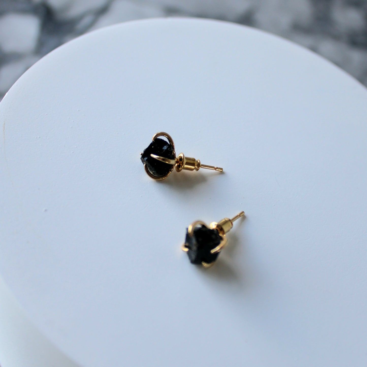 Raw Crystal Claw Studs | Obsidian