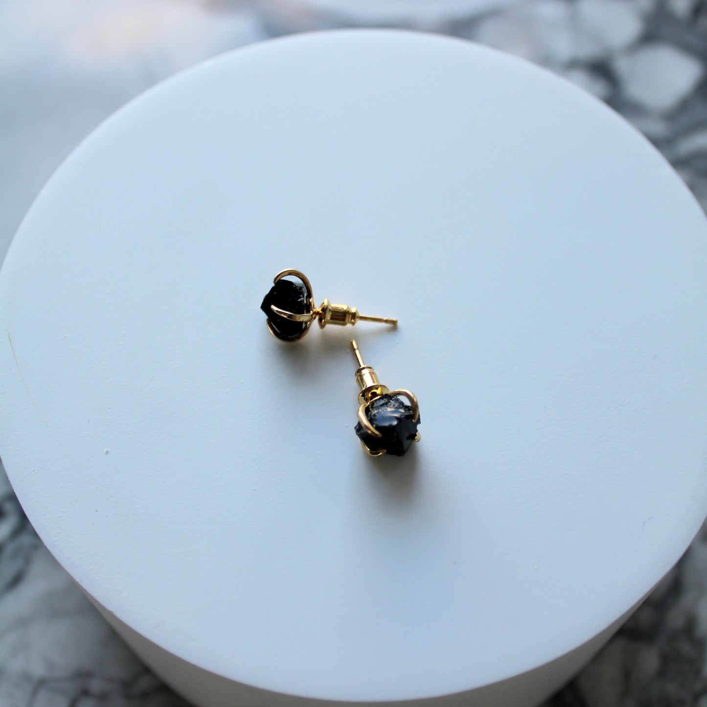 Raw Crystal Claw Studs | Obsidian