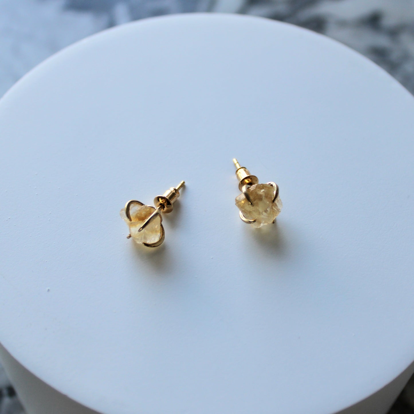 Raw Crystal Claw Studs | Citrine