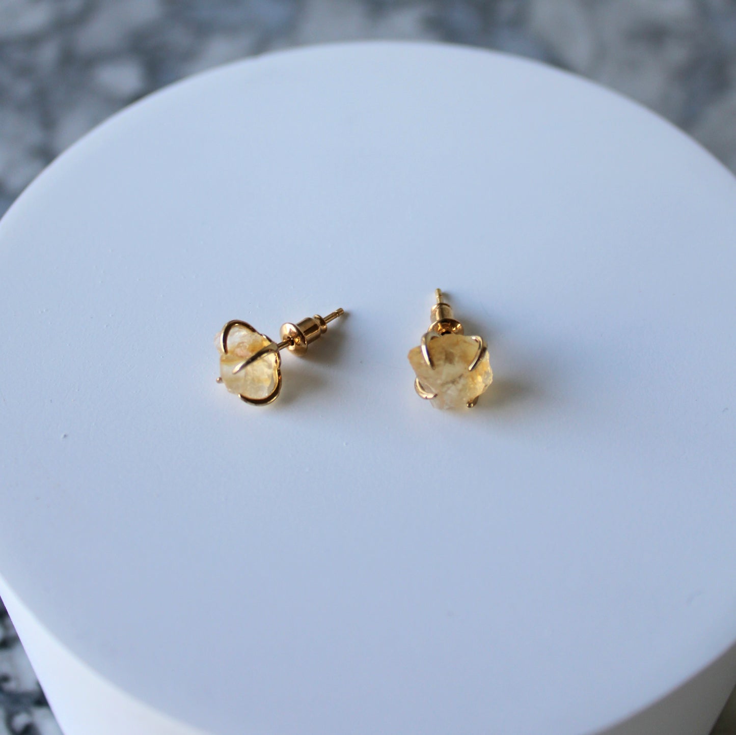 Raw Crystal Claw Studs | Citrine