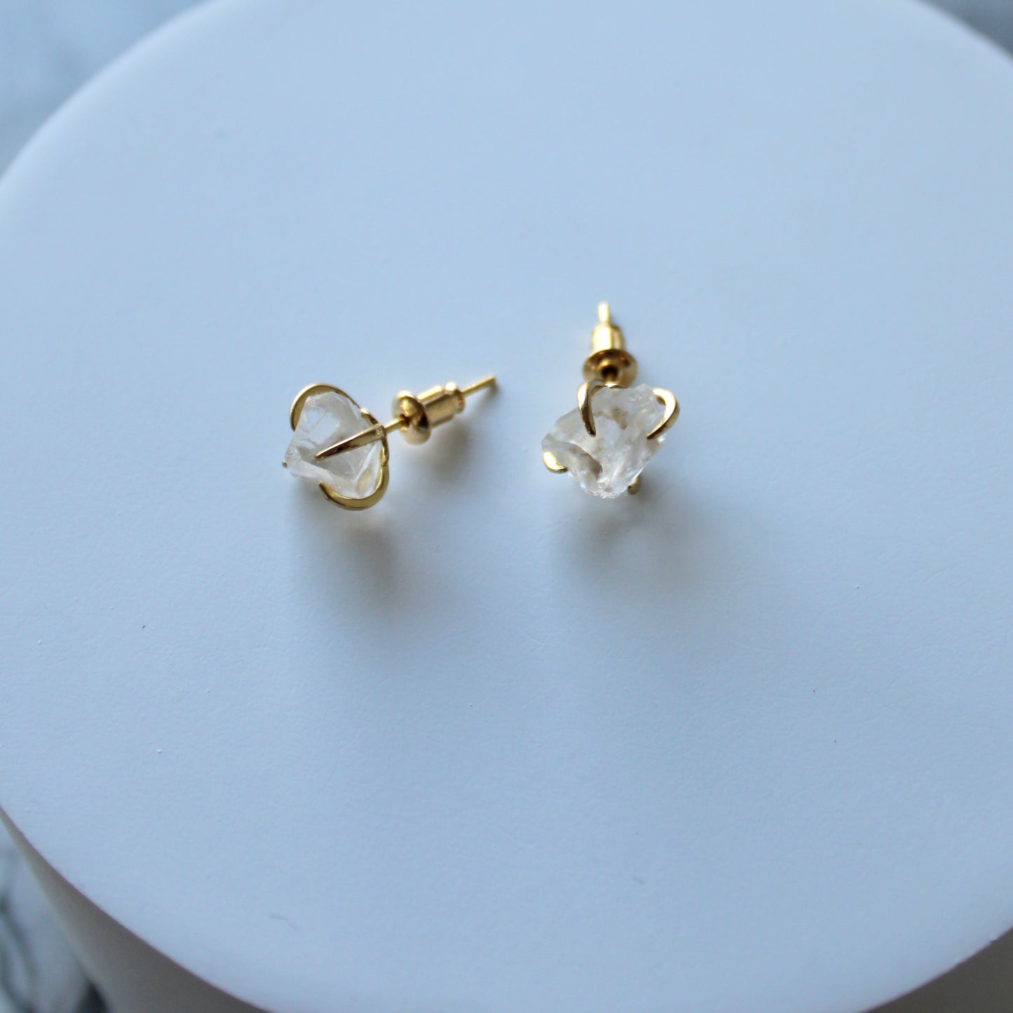 Raw Crystal Claw Studs | Clear Quartz