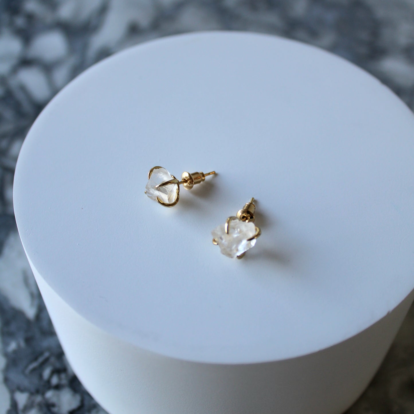 Raw Crystal Claw Studs | Clear Quartz