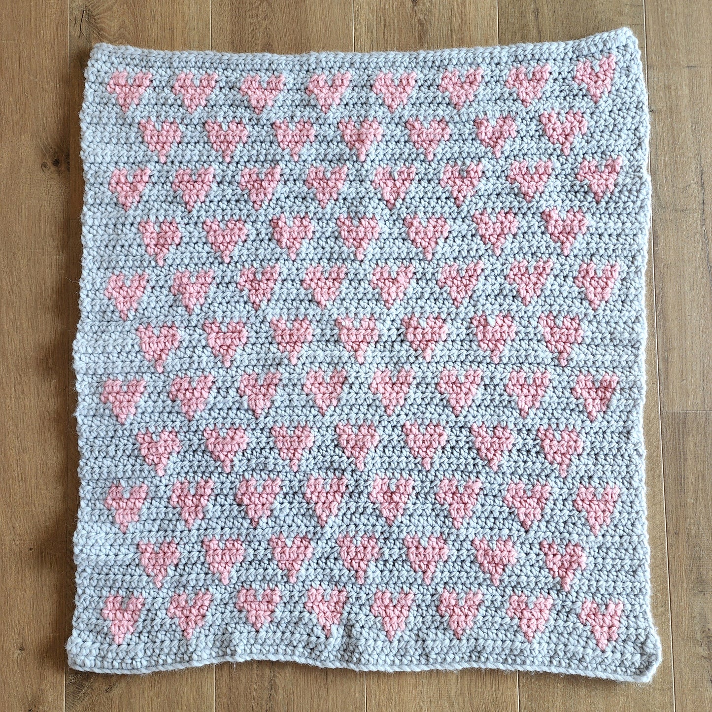 Handmade Crochet Heart Blanket | 72cm x 82cm