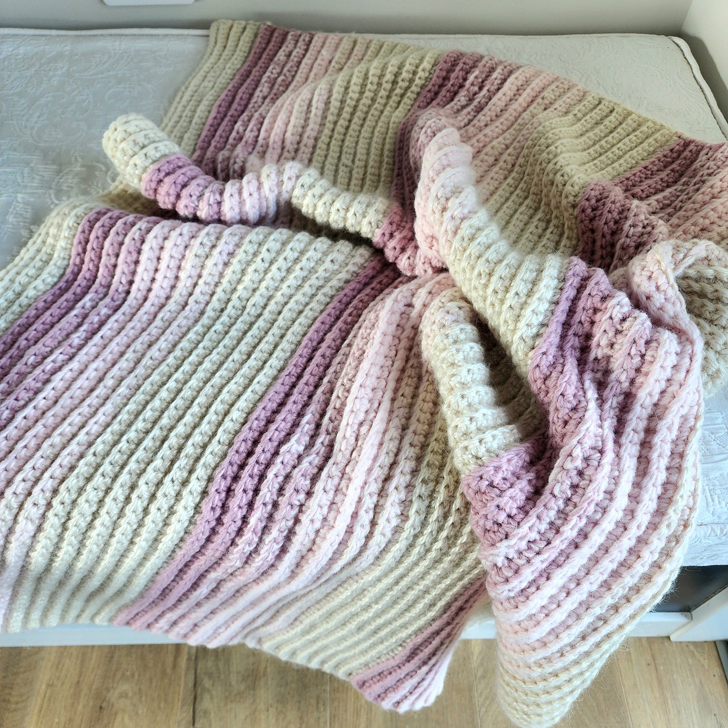Handmade Crochet Ombre Blanket | 78cm x 110cm
