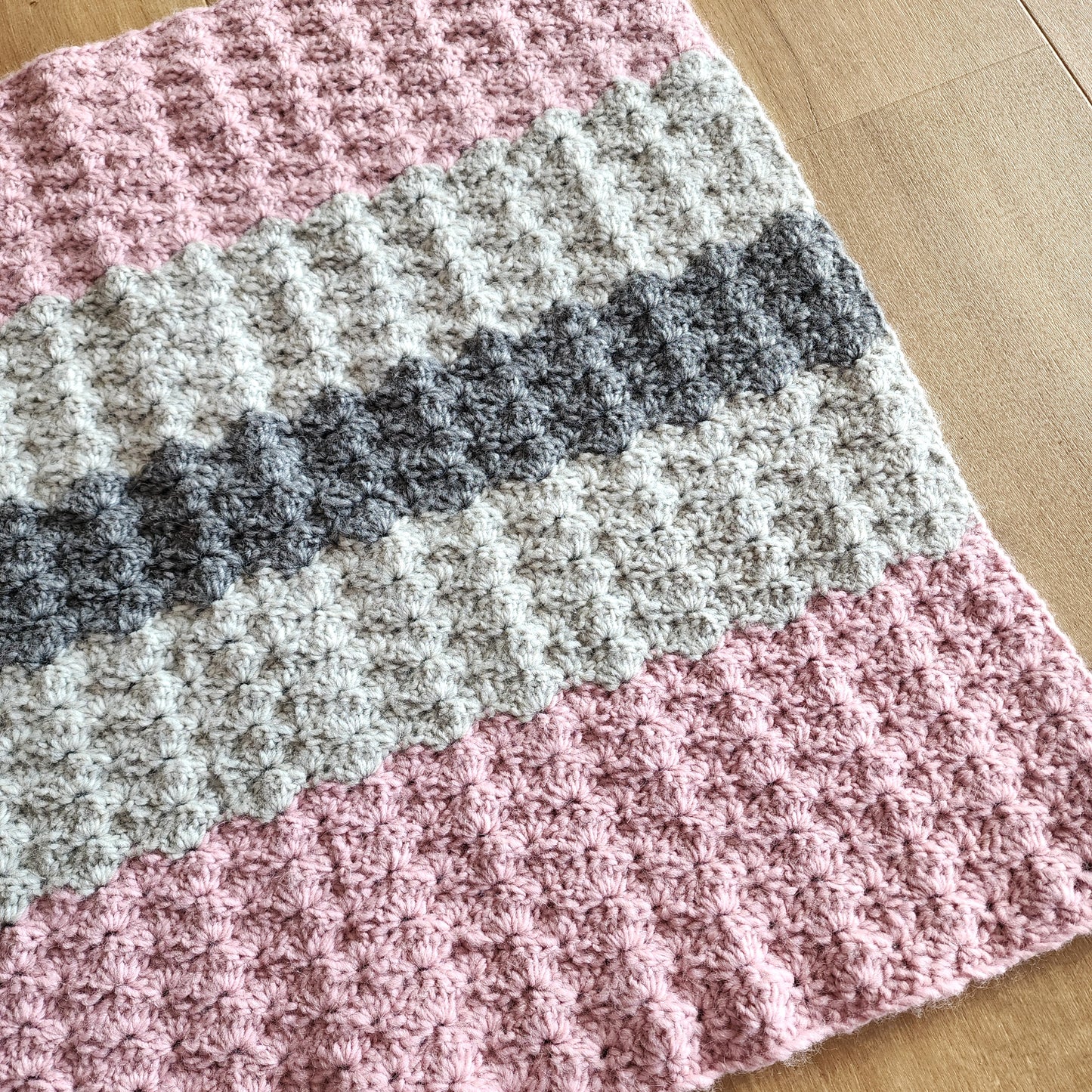 Handmade Crochet Shell Stitch Blanket | 60cm x 56cm